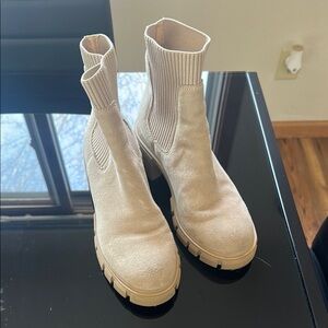 Women's Cream Ankle Boots